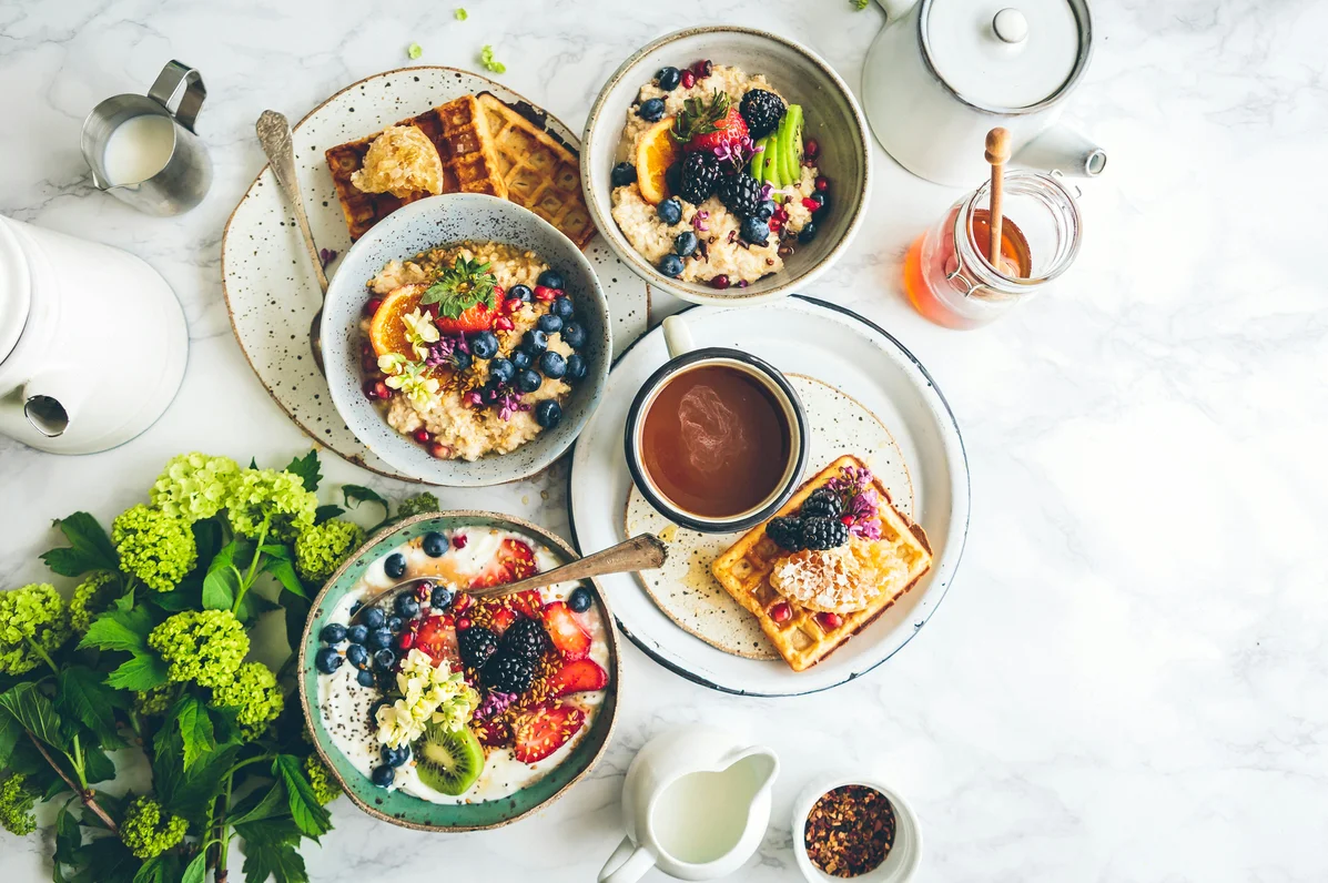 Healthy breakfast meal prep with fruits and whole grains Healthy breakfast meal prep with fruits and whole grains