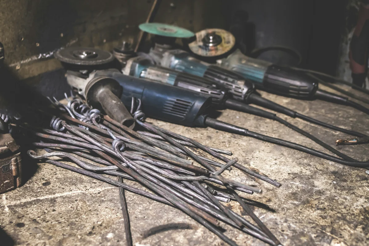 Tools for cleaning router bits laid out on a table Tools for cleaning router bits laid out on a table