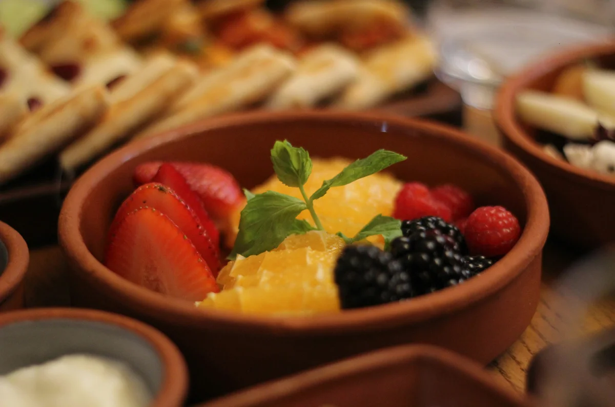 Old bread pans creatively arranged as a charming fruit bowl Old bread pans creatively arranged as a charming fruit bowl